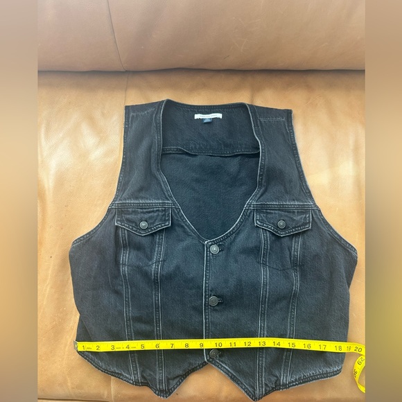 American Eagle Outfitters Charcoal Denim Vest - Picture 6 of 8